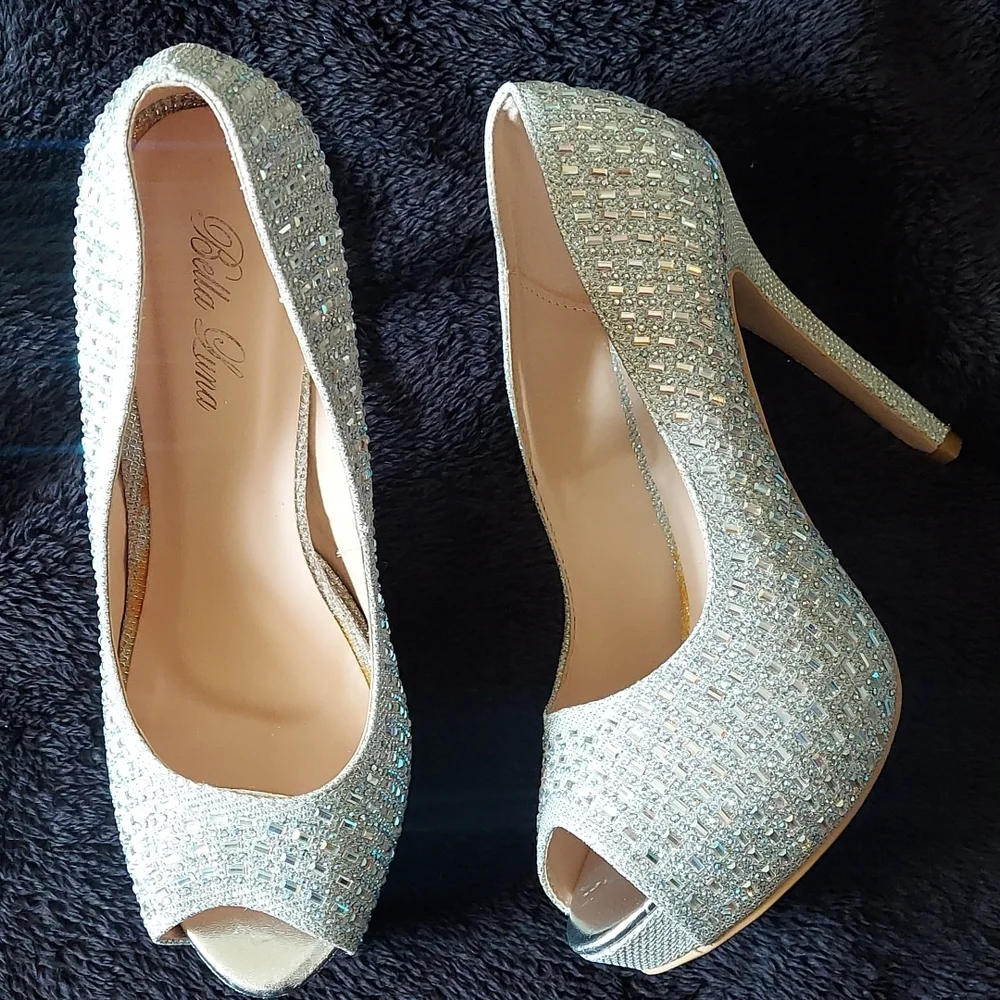 Embellished peep toe platform 10